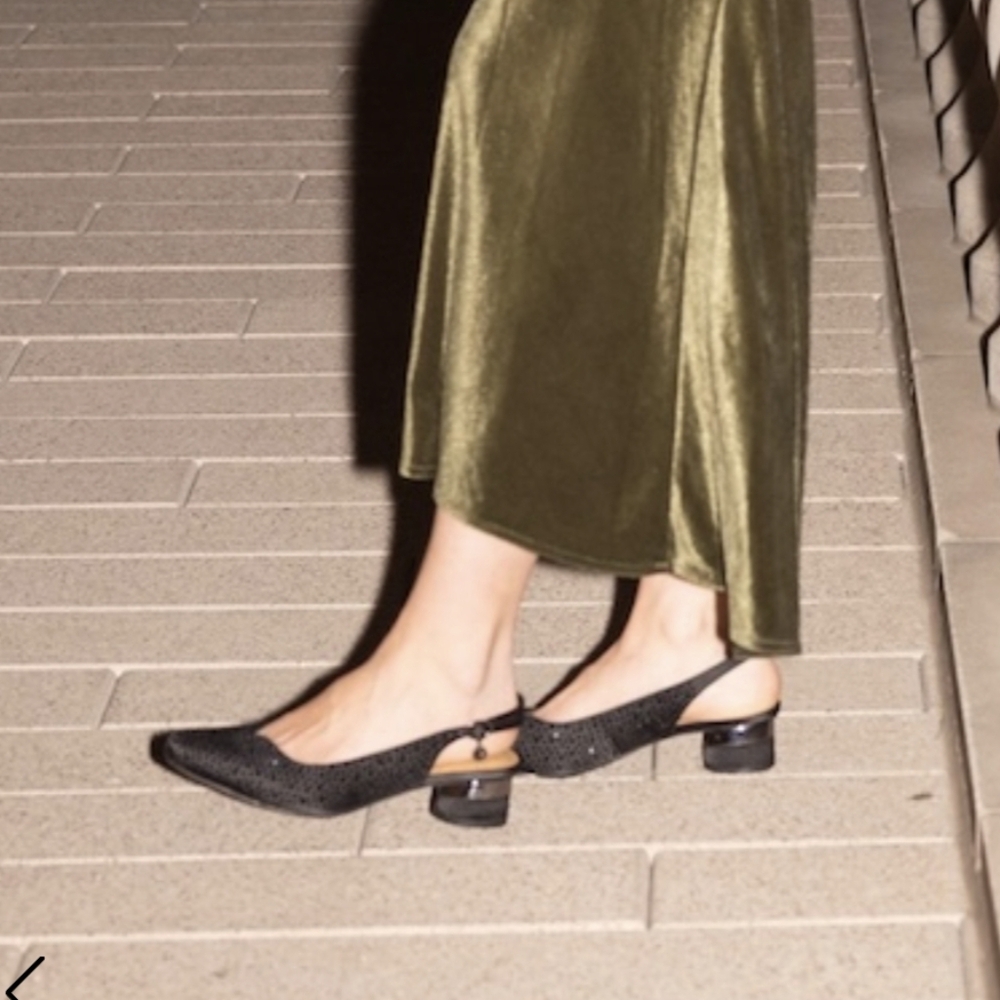 J.Renee Black Embellished Slingback Heels - Picture 5 of 12
